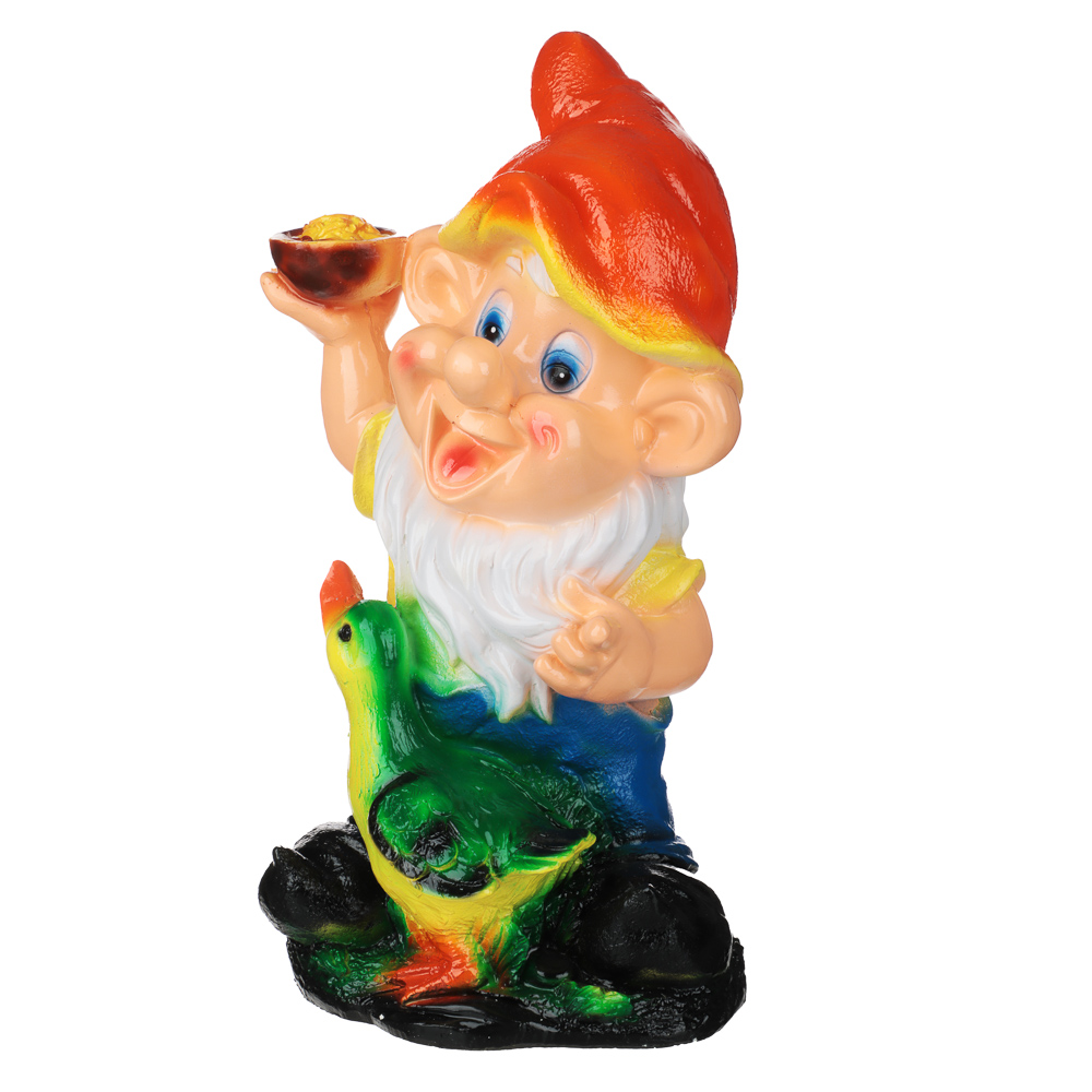 Фигура садовая "Гном с уточкой" 40х26см, гипс, арт.№ 162-307