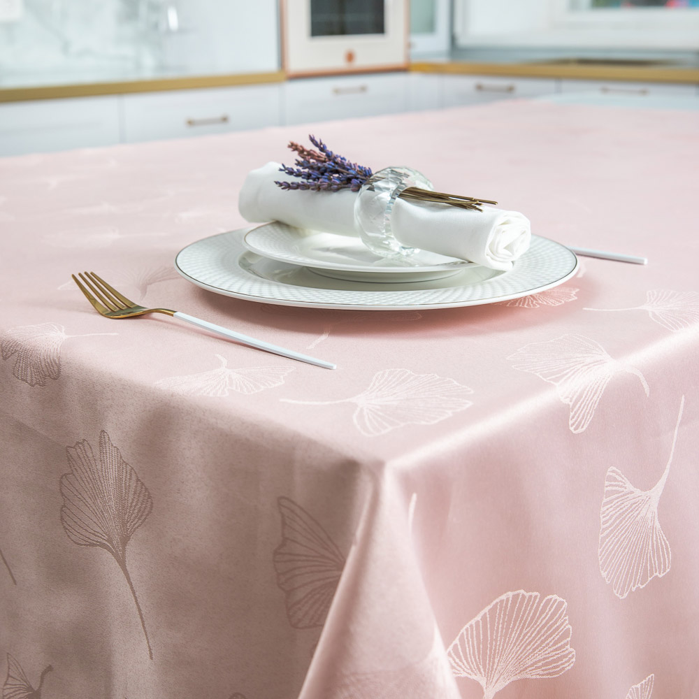 PROVANCE Мятный Латте Скатерть текстильная жаккард с водоотталк.пропиткой, 140х180см, ПЭ, 3 цвета, арт.№ 488-048