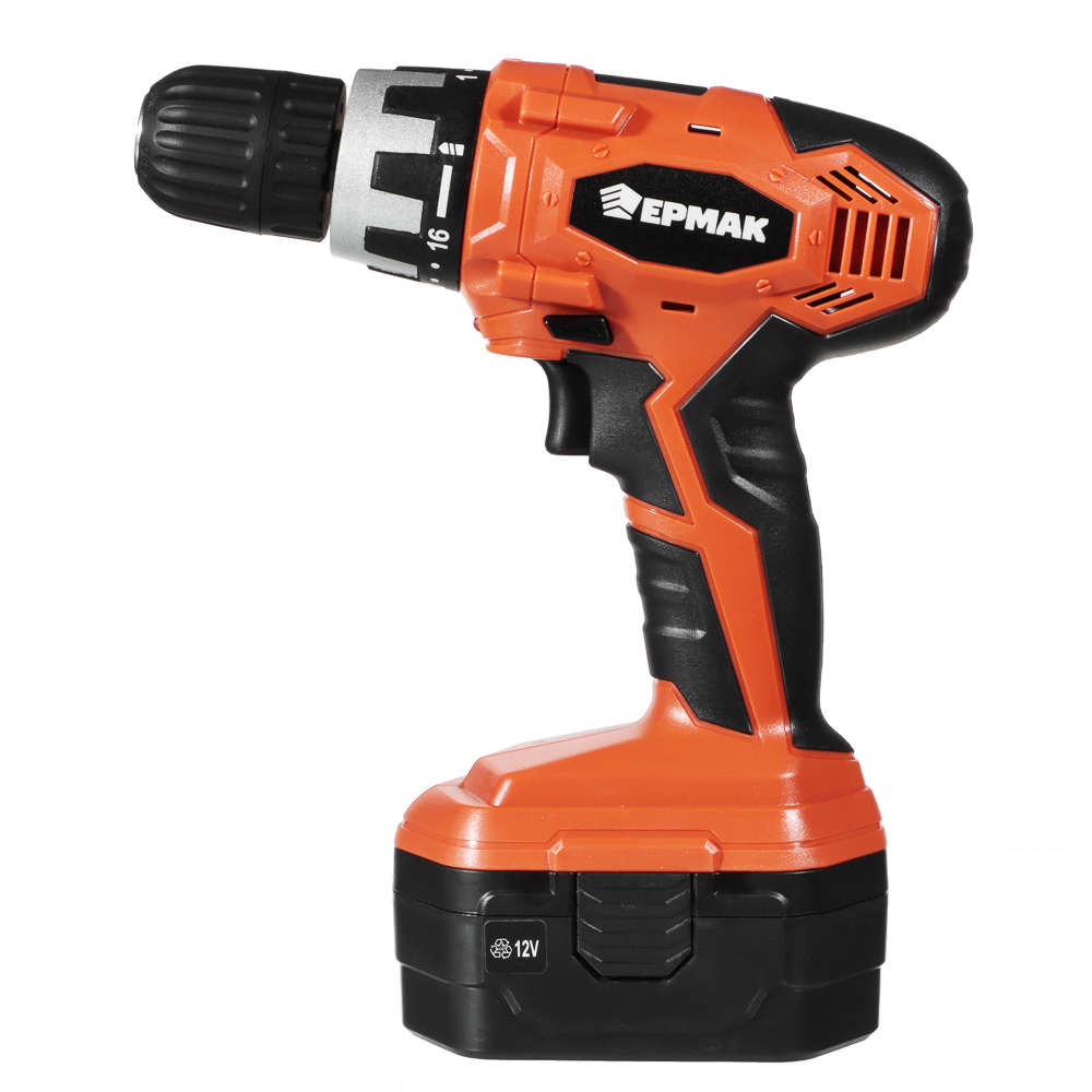 ЕРМАК Дрель-шуруповерт аккум. ДША 12 /Ni-Cd/12V/ 1,2А*ч /0-550об/мин /12Н*м /коробка, арт.№ 646-212