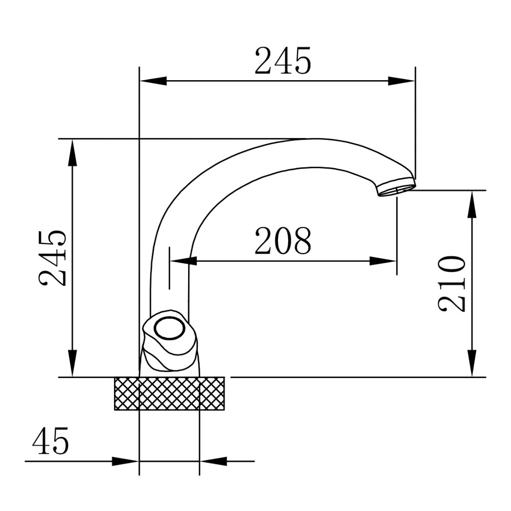 RAIN Смеситель для кухни Кварц, высокий излив, керам. кран-буксы 1/2, латунь, хром, арт.№ 561-326
