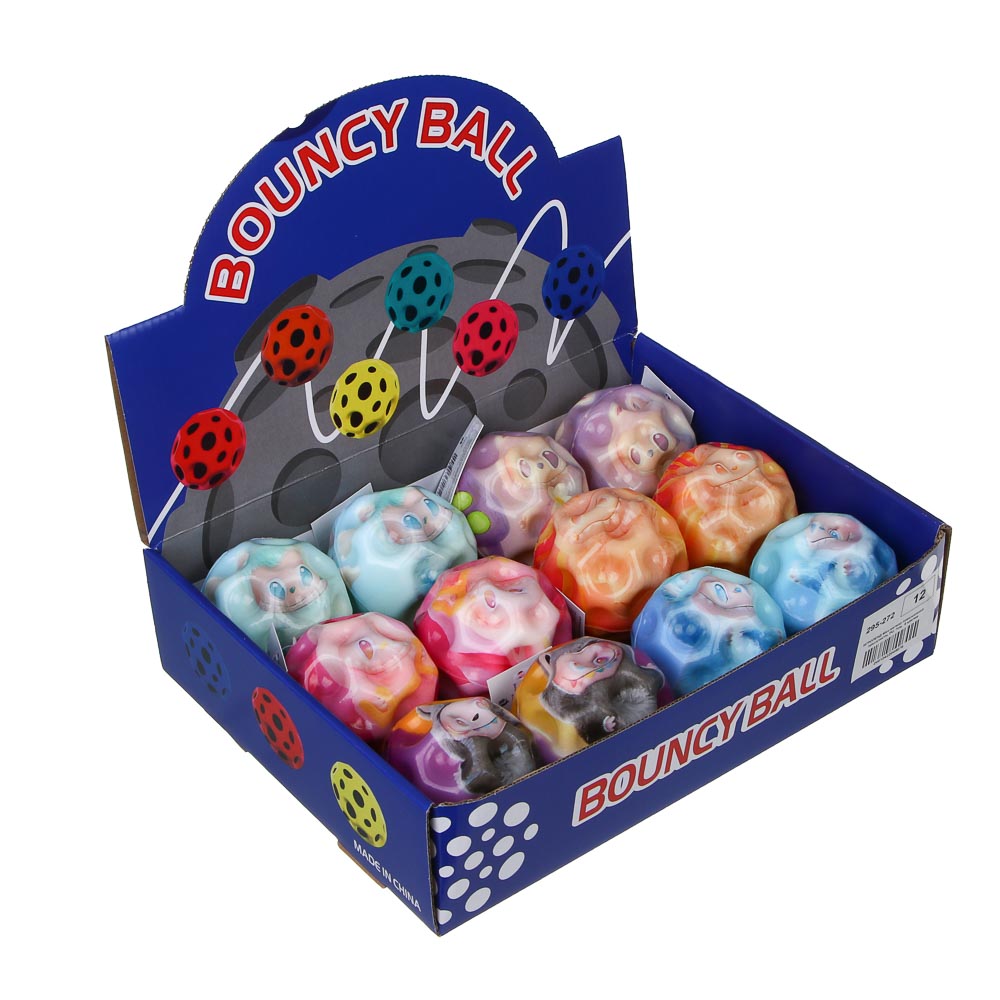 Мяч-метеор повышенной прыгучести, PU, 7см,  6 цветов, арт.№ 295-272