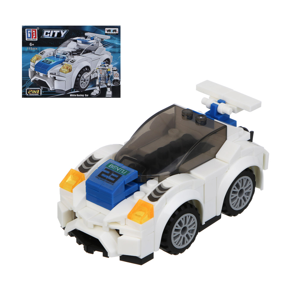 ИГРОЛЕНД Конструктор "Гоночные машинки-2", 117-123 дет., 21х4,3х15,5 см, ABS, 4 вида, арт.№ 265-679