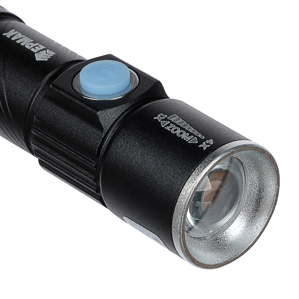 Фонарь ручной тм ЕРМАК,XPE,1200мАч,2,5х2,5х9,5см,3 режима,алюминиевый,с USB штекером,фокусировка, арт.№ 224-019