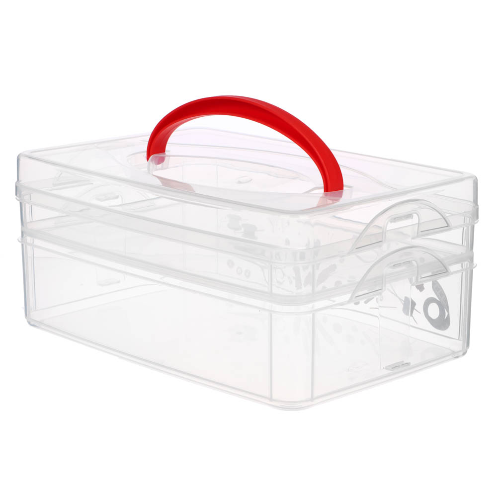 Контейнер универсальный 2 секции, 245х160х105мм, (1л+2л), пластик, цвет прозрачный, арт.№ 414-103