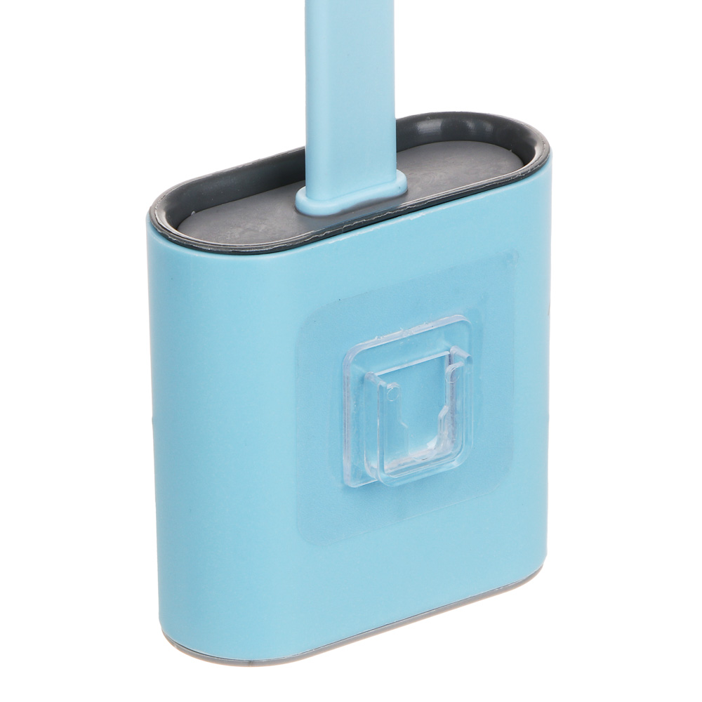 VETTA Ёрш для туалета силиконовый для труднодоступ.мест, на стену, полипропилен, 10х36,5см, голубой, арт.№ 463-255