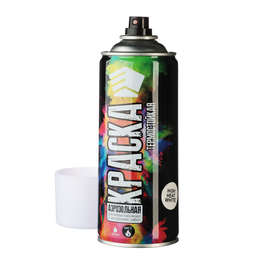 ЕРМАК Краска аэрозоль, 400 мл, термостойкая, белая, арт.№ 759-015