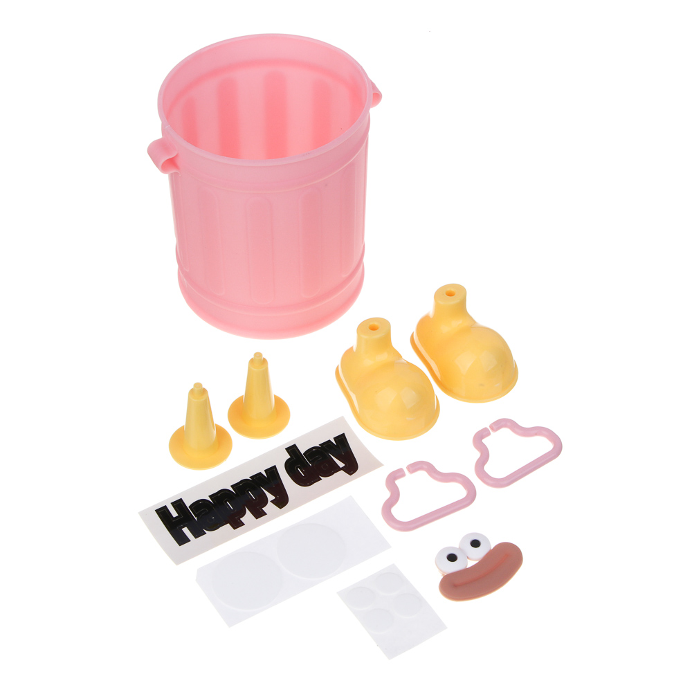 Подставка для ручек и карандашей с ножками, глазами и наклейками, 15x9см, пластик, 3 дизайна, арт.№ 595-018