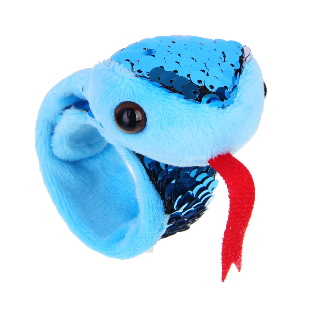 СНОУ БУМ Кляк-браслет с мягкой игрушкой, пластик, полиэстер, длина 24 см, 3 цвета, арт.№ 343-011