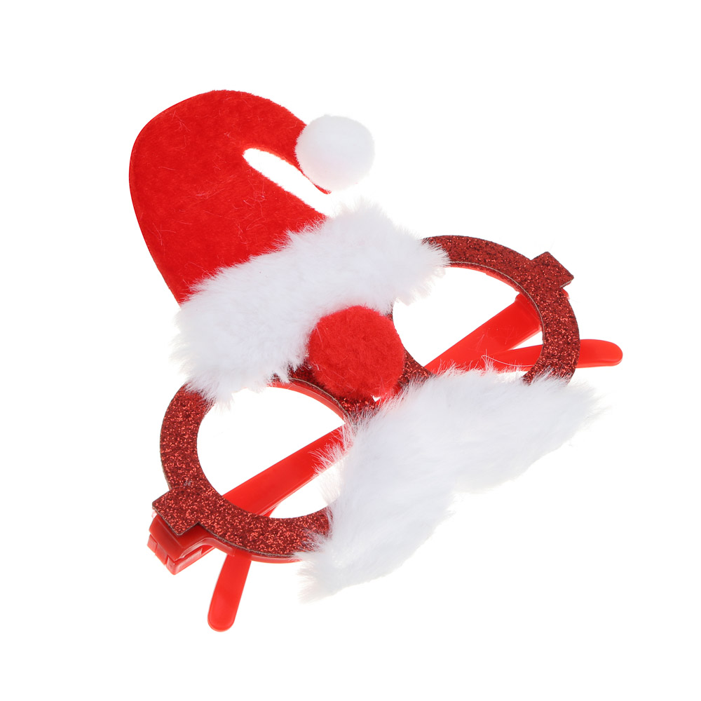 СНОУ БУМ Очки новогодние, пластик, полиэстер, 13,5х14 см, арт.2025-17, арт.№ 391-006