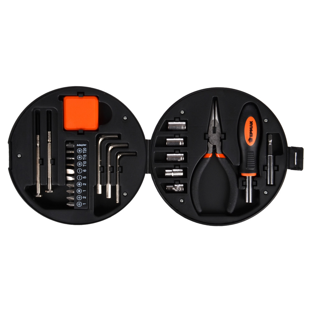 ЕРМАК Набор инструментов 24 пр. "Колесо", в пластиковом кейсе, арт.№ 736-185