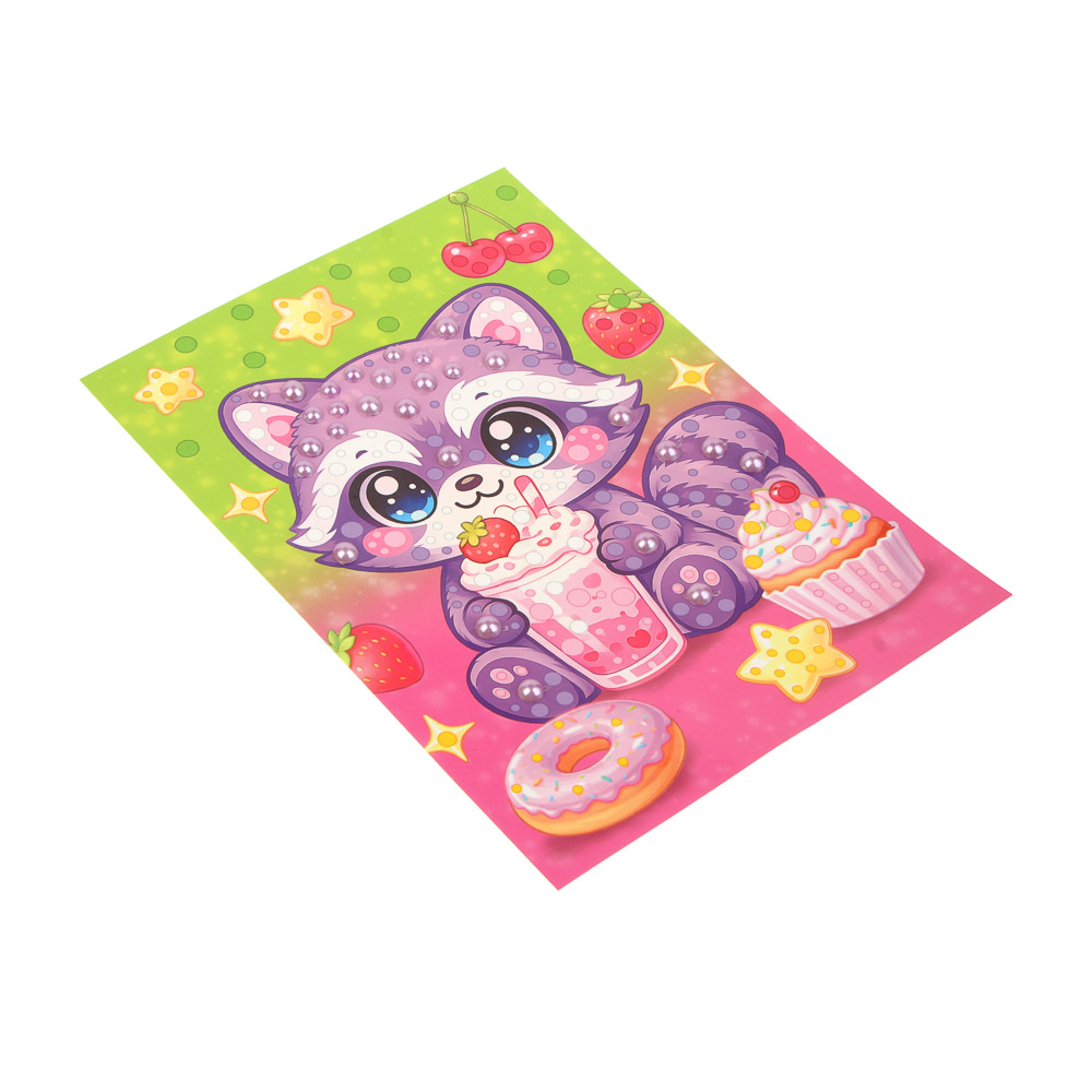 ХОББИХИТ Аппликация жемчужными стразами, пластик, картон, 22х33см, 3-6 дизайнов, арт.№ 285-150