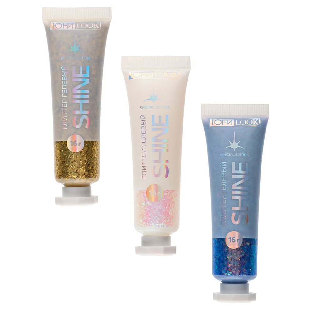 ЮНИLOOK Шайн Глиттер гелевый, 16г, 3 цвета, арт.№ 330-497