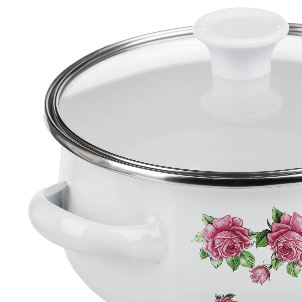 Набор мини-кастрюли 2шт. + салатник 1шт., с крышками, 6пр (14/16+14см, 0,7/1,1+0,7л) "Роузи", арт.№ 894-461