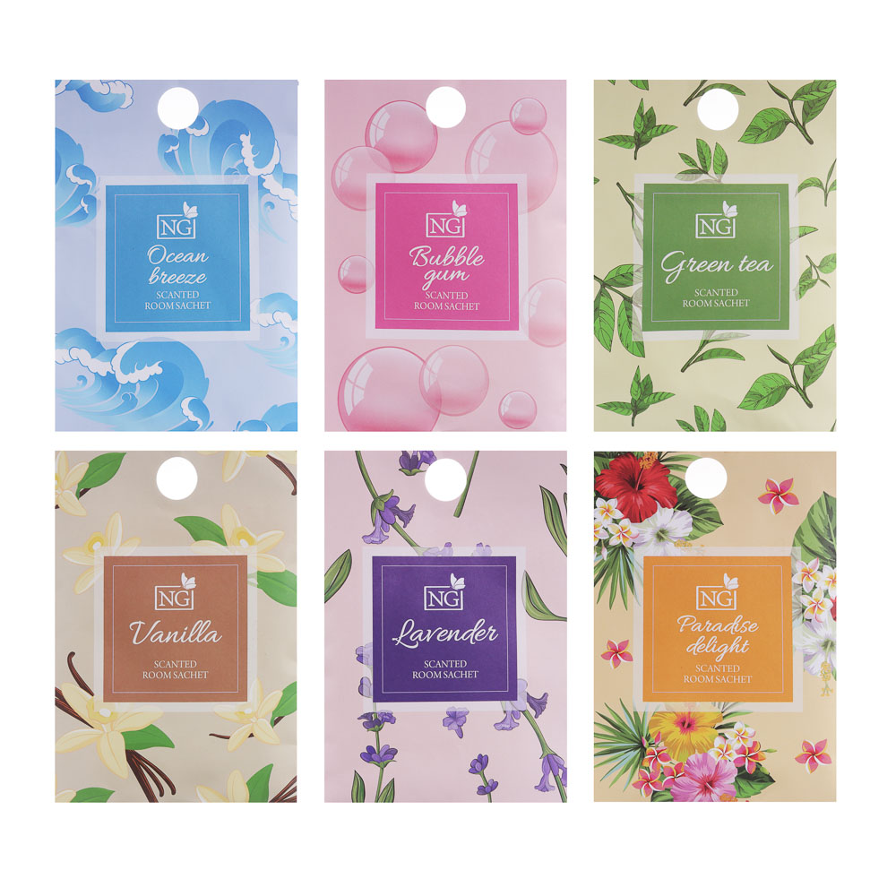 NEW GALAXY Ароматизатор Саше 25 гр, ваниль, лаванда, зел.чай,океан райск. насл, бабл гам, арт.№ 794-616