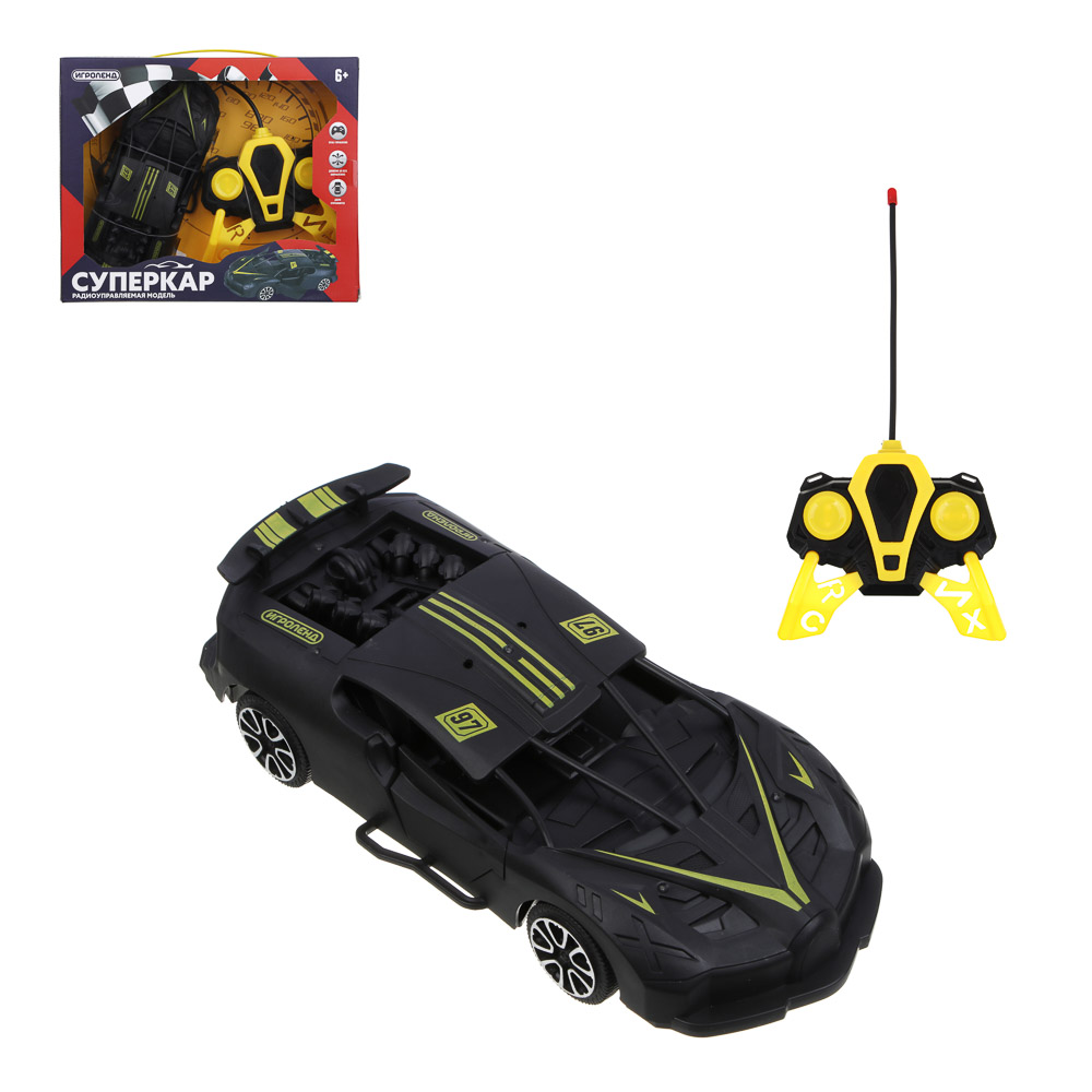 ИГРОЛЕНД Машина на радиоуправлении "Суперкар", 5xАА, PP, 27х22х6,6см, 3 дизайна, арт.№ 293-014