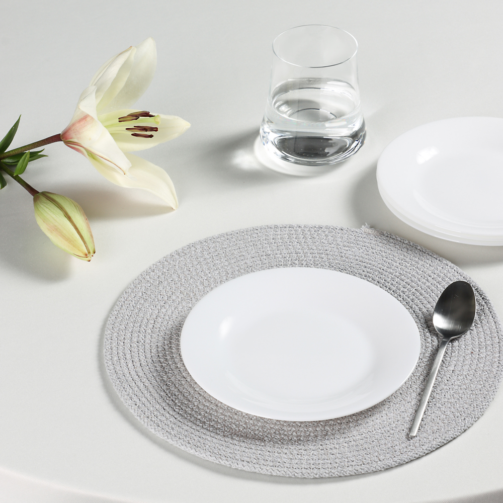 MILLIMI Набор столовой посуды 8пр (тарелка 17,5см - 4шт., салатник 16,5см - 4шт.), опаловое стекло, арт.№ 818-156