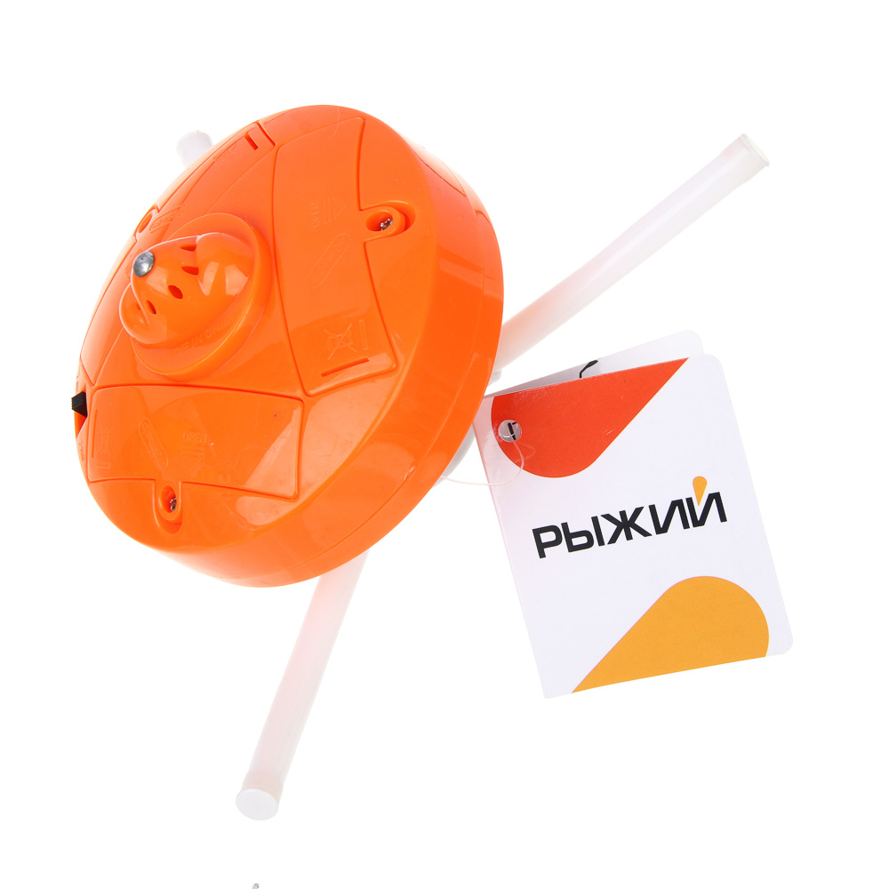 ИГРОЛЕНД Рыжий Волчок музыкальный светящийся, 6,6x6,8x11,3 см, 3xАА, ABS, арт.№ 295-241
