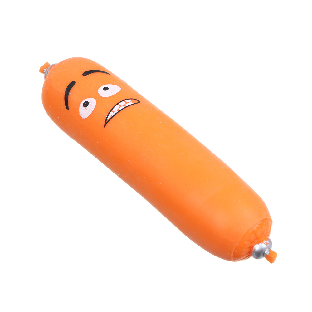 ИГРОЛЕНД Рыжий Сквиш-тянучка "Сосиска", TPR, 14x3,5см, 3 цвета, арт.№ 295-242