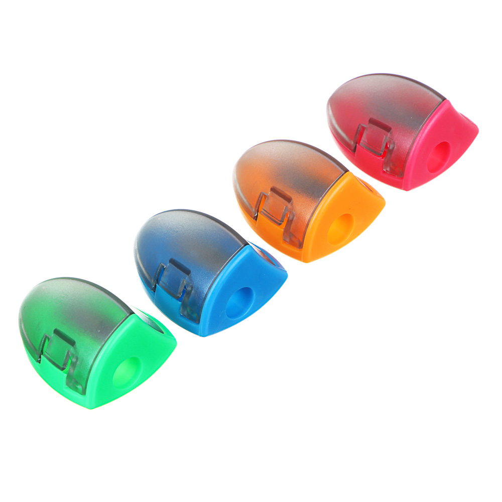 Точилка с контейнером, 3-гранный корпус, 3,6x3х3,5см, 4 цвета, арт.№ 607-012