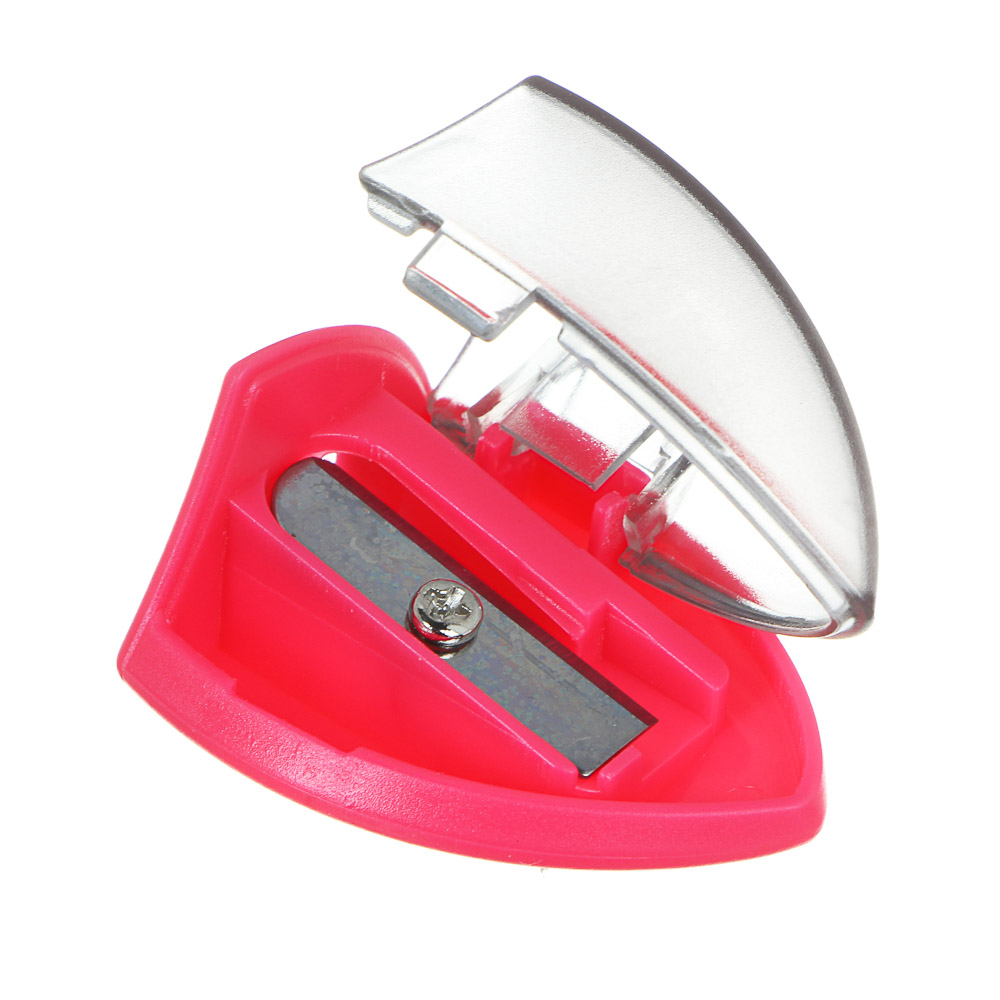 Точилка с контейнером, 3-гранный корпус, 3,6x3х3,5см, 4 цвета, арт.№ 607-012