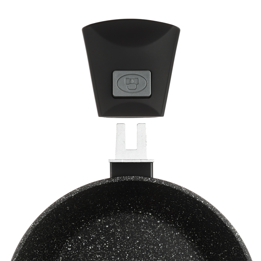 Набор посуды 19 предметов SATOSHI Оникс, кастрюли 20 см, 24 см, 28 см (2,3 л, 3,8 л, 5,7 л), ковш 16 см (1,3 л), сковорода 24 см, 28 см, индукция, арт.№ 846-749