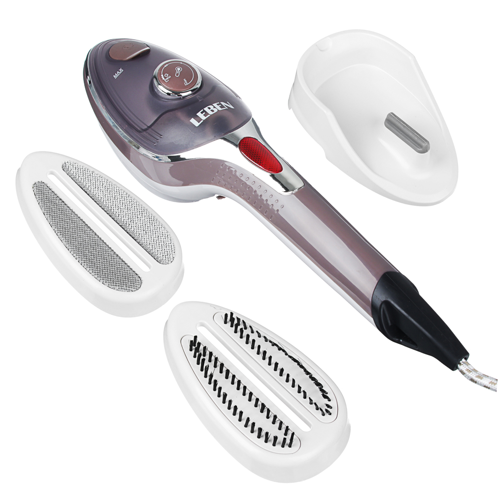 LEBEN Щётка-отпариватель-утюг 1000Вт, тефл. покрыт, терморегулятор, резевр. 100мл, пар 15гр.мин., арт.№ 249-004