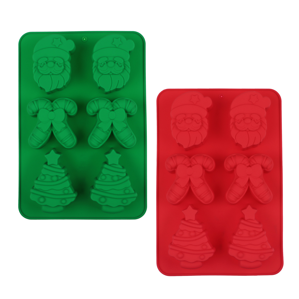 Новогодняя коллекция Щелкунчик Форма силиконовая 6 ячеек, 25х17,5см, 2 цвета, арт.№ 856-222