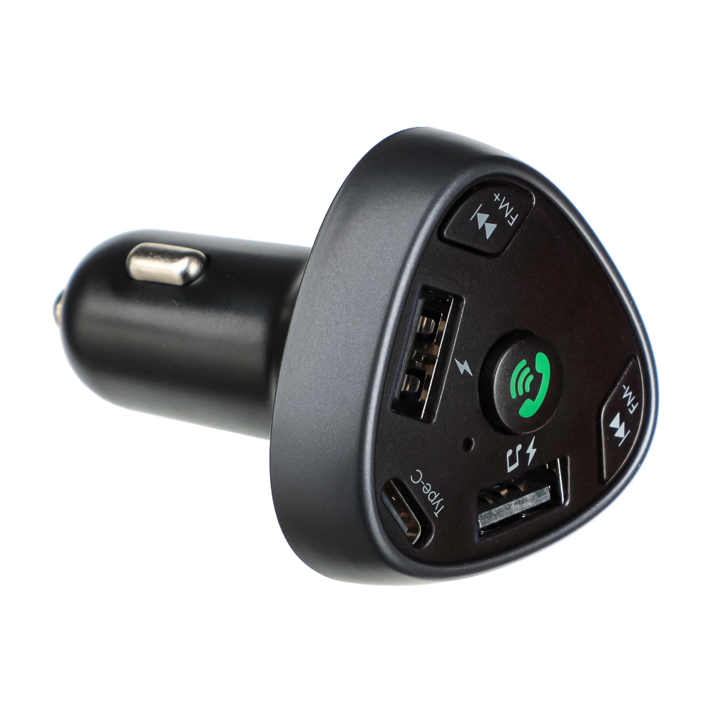 NG Трансмиттер FM, Беспроводное BT соединение, 2xUSB-A, USB -C Быстрая зарядка QC, PD, арт.№ 903-008