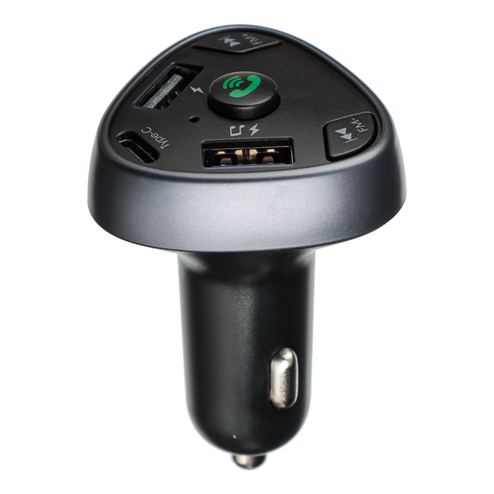 NG Трансмиттер FM, Беспроводное BT соединение, 2xUSB-A, USB -C Быстрая зарядка QC, PD, арт.№ 903-008