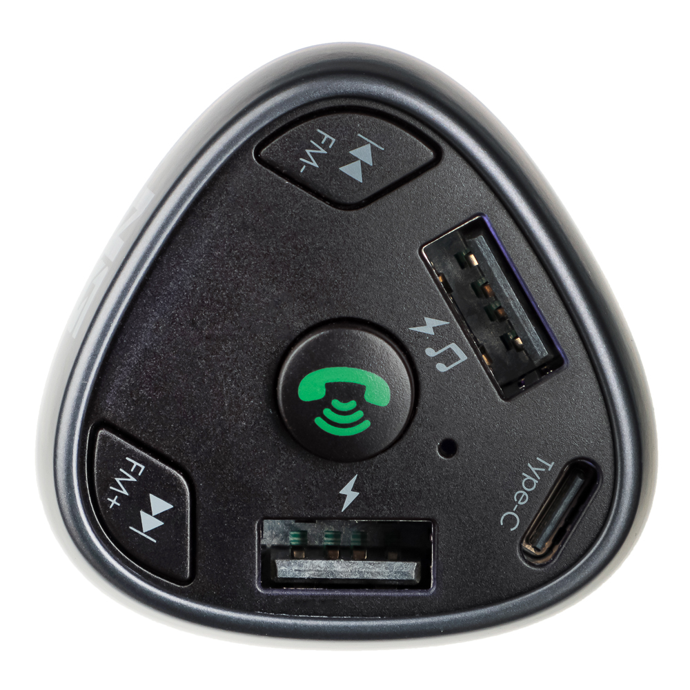 NG Трансмиттер FM, Беспроводное BT соединение, 2xUSB-A, USB -C Быстрая зарядка QC, PD, арт.№ 903-008