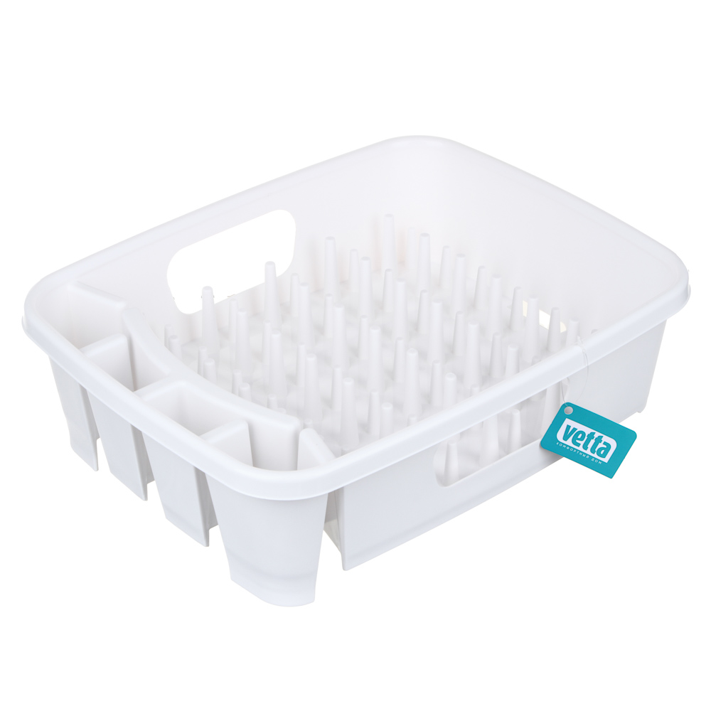 VETTA Сушилка для посуды, 42,5х33х12,6см, пластик, белый цвет, арт.№ 485-153