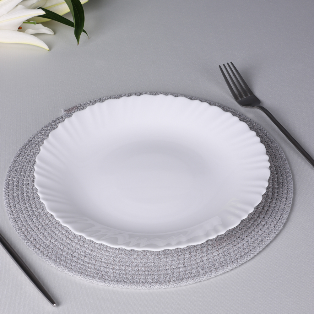 MILLIMI Бьянко Плюс Тарелка подстановочная, опаловое стекло, 24см, арт.№ 818-028