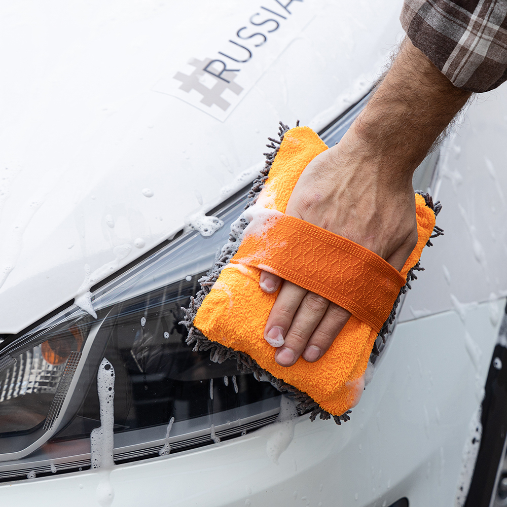 ЕРМАК Губка для мытья автомобиля с ворсом, 24x11,5x5,5 см, арт.№ 728-020