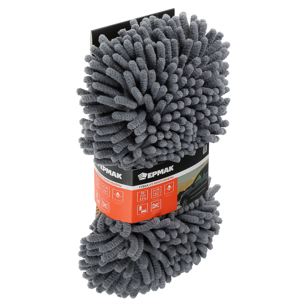 ЕРМАК Губка для мытья автомобиля с ворсом, 24x11,5x5,5 см, арт.№ 728-020