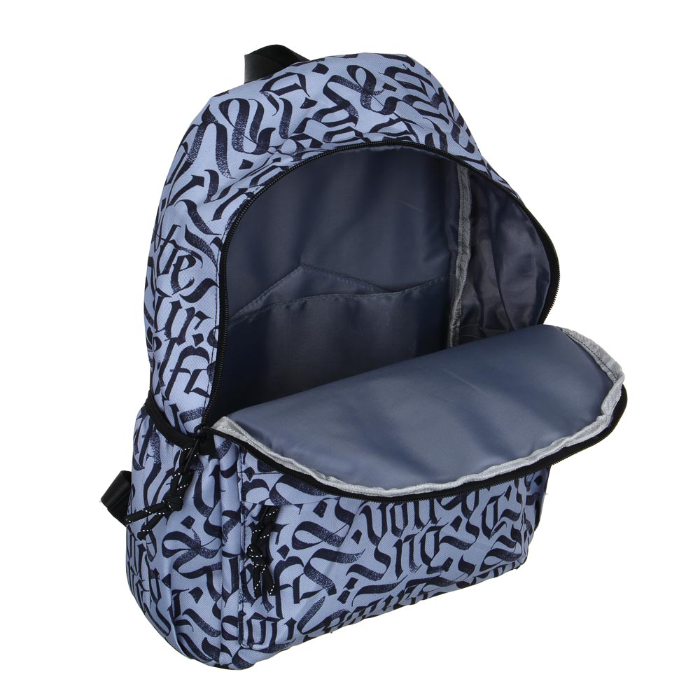 ЛЕТТЕРС Рюкзак подростковый, 41x29x18см, 1 отд., 4карм., плотный ПЭ, закрытые молнии, светлый фон, арт.№ 254-650