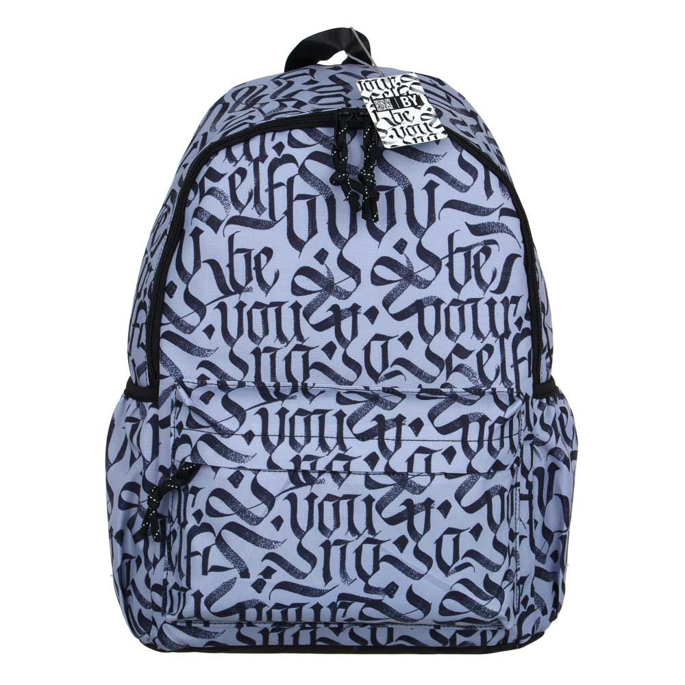 ЛЕТТЕРС Рюкзак подростковый, 41x29x18см, 1 отд., 4карм., плотный ПЭ, закрытые молнии, светлый фон, арт.№ 254-650