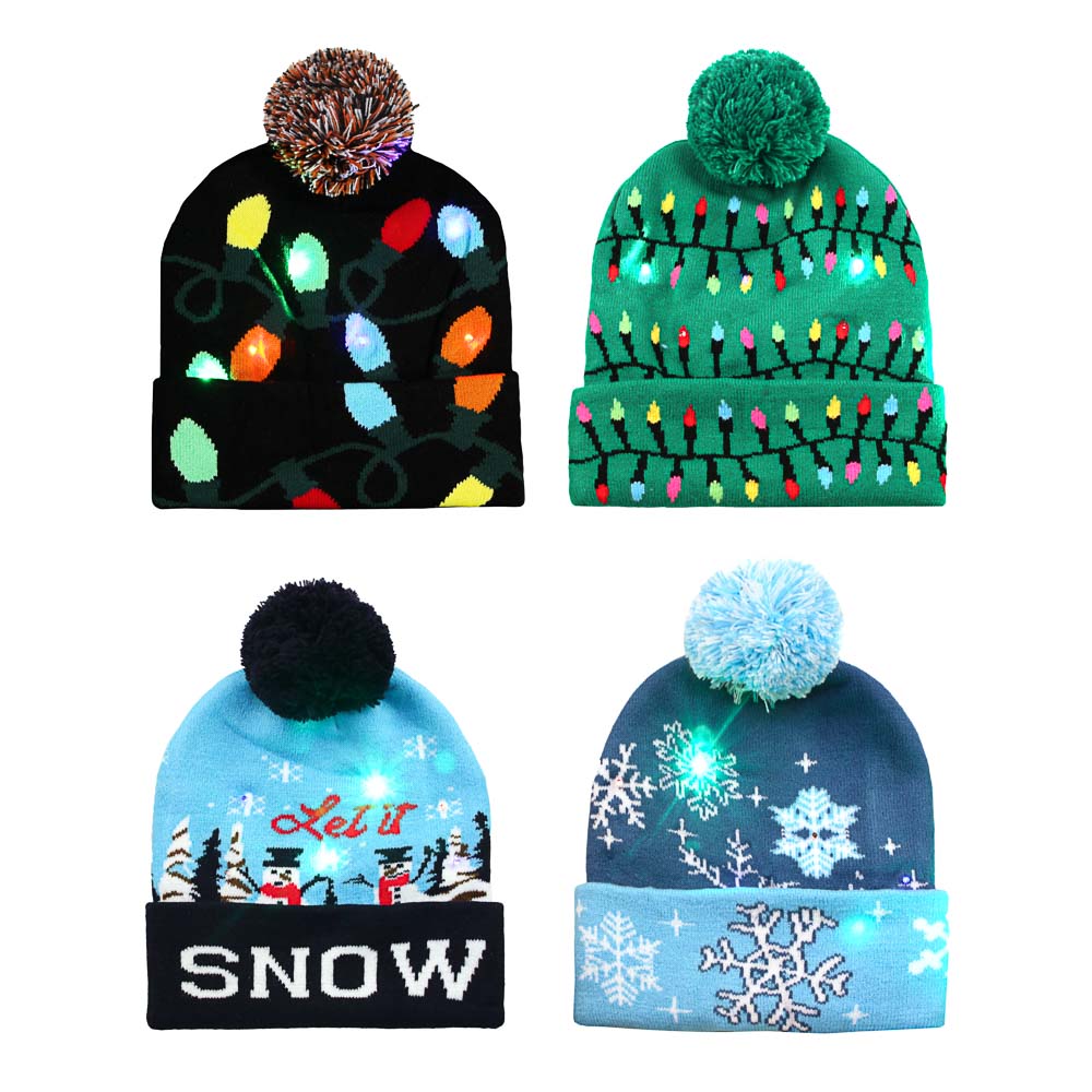 Шапка LED с гирляндой, 20x21см, полиэстер, арт.№ 391-270