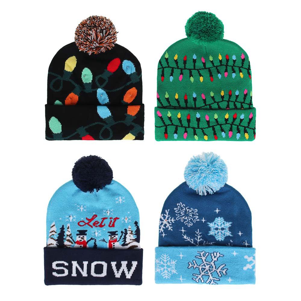 Шапка LED с гирляндой, 20x21см, полиэстер, арт.№ 391-270