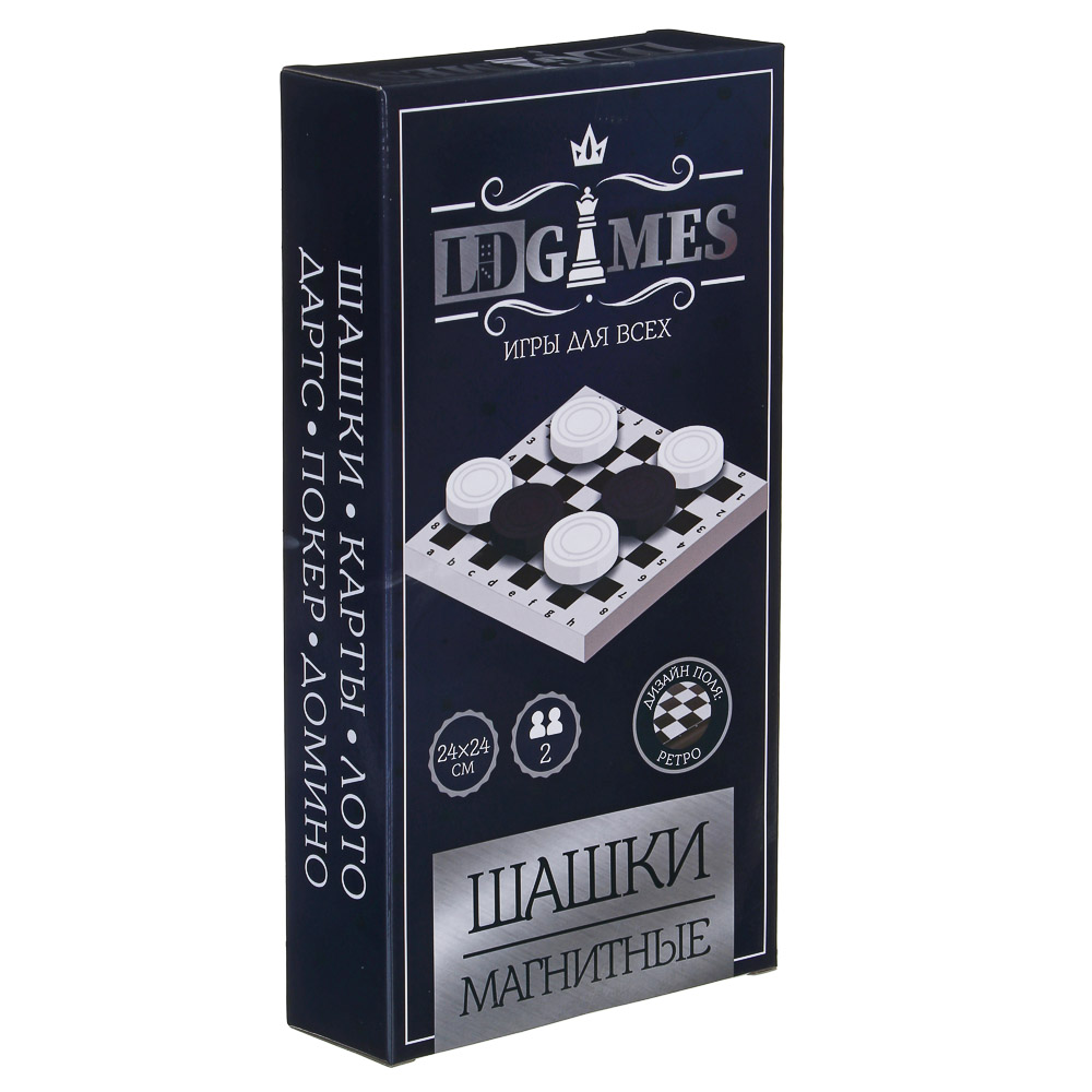 LDGames Шашки магнитные 24x24см, пластик, металл, SC5666, арт.№ 341-153