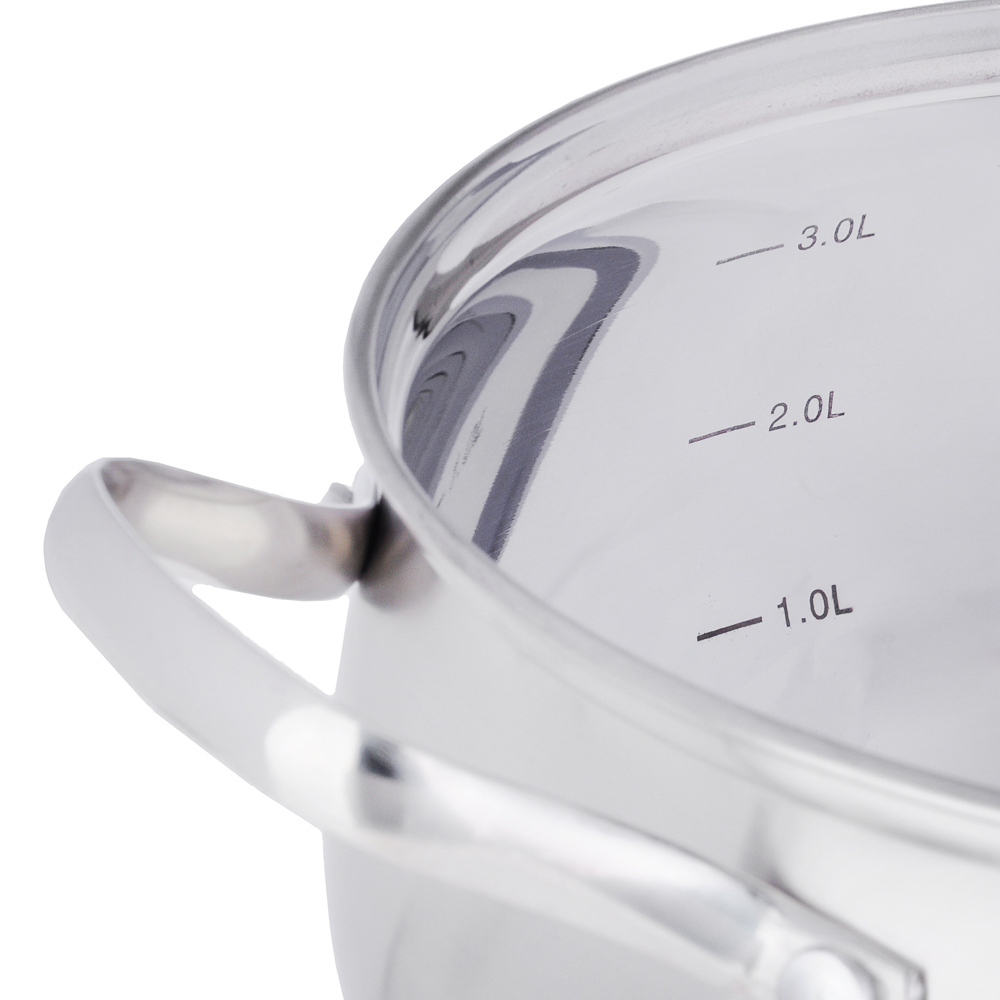 VETTA Женева Кастрюля 20х11,5см. 3,8л. со стекл. крышкой, индукция, арт.№ 822-084