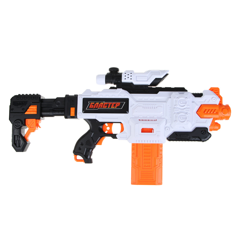 BY Русские Супергерои Бластер с мягкими патронами, АБС, 24 пули EVA, 6хАА, 60х32х6,5 см, арт.№ 261-008