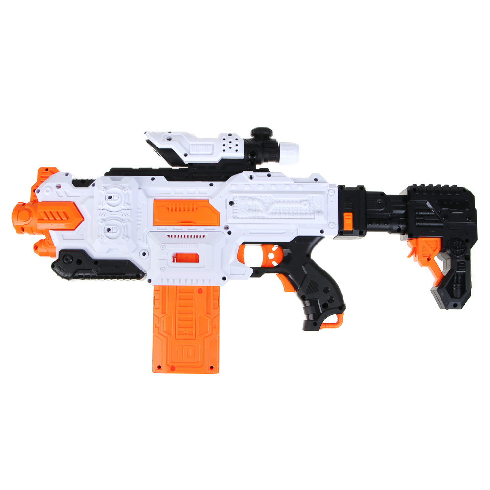 BY Русские Супергерои Бластер с мягкими патронами, АБС, 24 пули EVA, 6хАА, 60х32х6,5 см, арт.№ 261-008