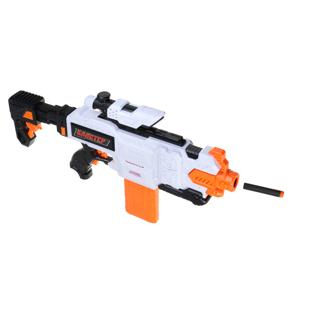 BY Русские Супергерои Бластер с мягкими патронами, АБС, 24 пули EVA, 6хАА, 60х32х6,5 см, арт.№ 261-008