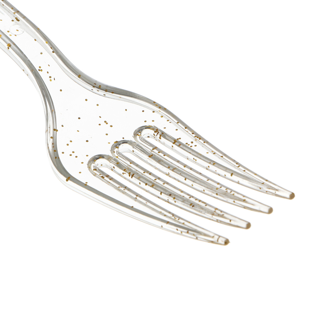 Набор столовых приборов одноразовых тм Fntastic, 20 шт, пластик, золото, вилки, ложки, арт.№ 530-398