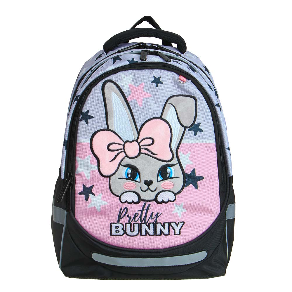 ЗАЙЧИК Рюкзак шк.полужесткий 37х28х14см, 3отд., 2карм., эргон.спинка, нагрудная стяжка, ПЭ, арт.№ 254-467