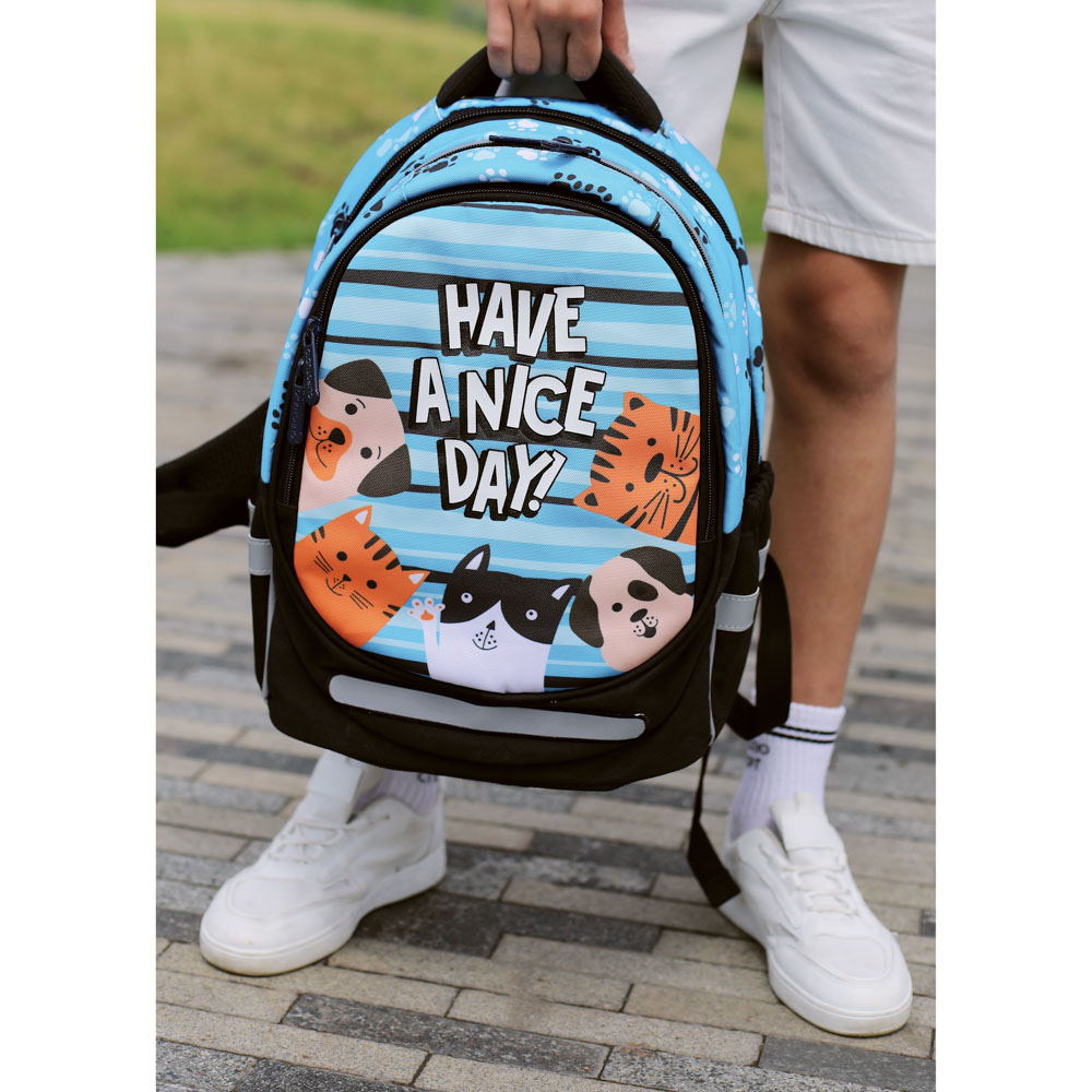 ХЭВ Э НАЙС ДЭЙ Рюкзак шк.полужесткий 37х28х14см, 3отд., 2карм., эргон.спинка, нагр.стяжка, ПЭ, арт.№ 254-469