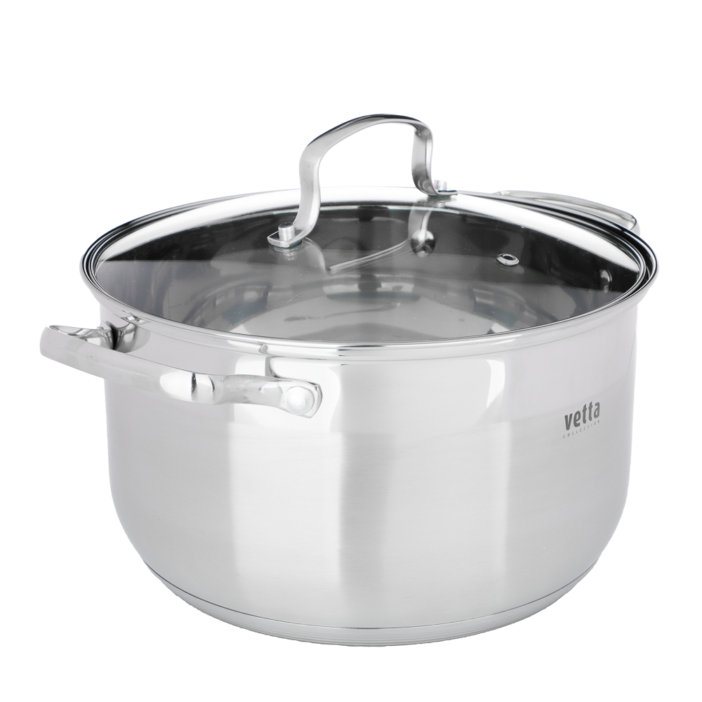 VETTA Берн Кастрюля 24х14см. 6,1л. со стекл. крышкой, индукция, арт.№ 822-102
