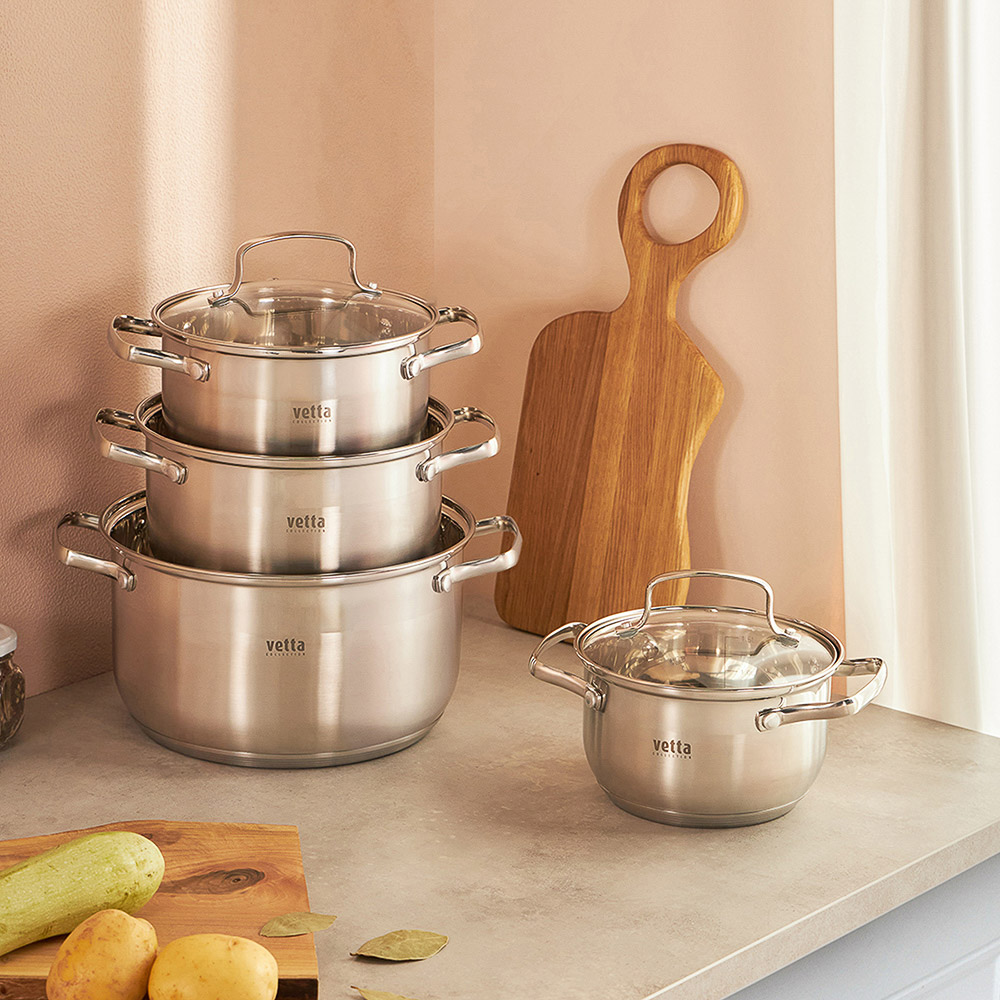VETTA Берн Кастрюля 24х14см. 6,1л. со стекл. крышкой, индукция, арт.№ 822-102