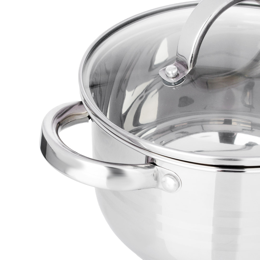 VETTA Фултон Кастрюля 18х10,5см, 2,1л, со стекл. крышкой, индукция, арт.№ 822-112