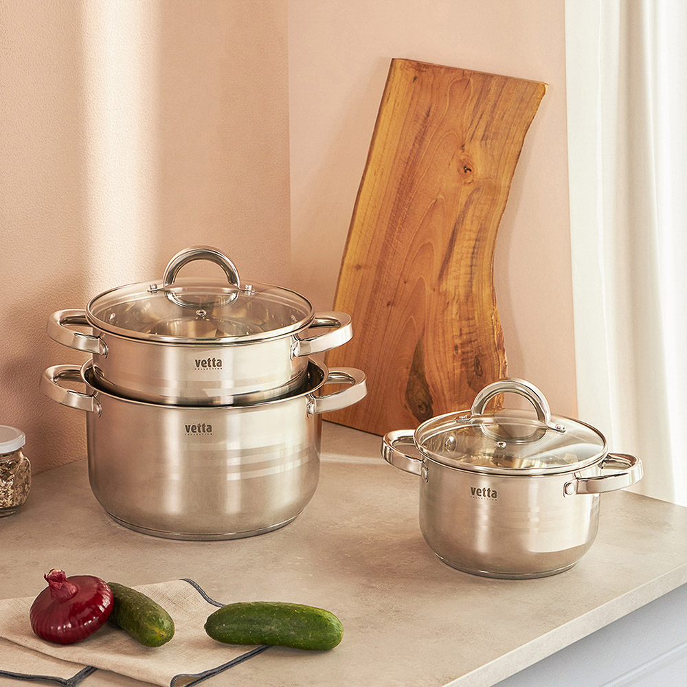 VETTA Фултон Кастрюля 22х12,5см, 4,0л, со стекл. крышкой, индукция, арт.№ 822-114